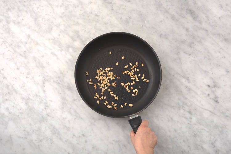 toast pine nuts