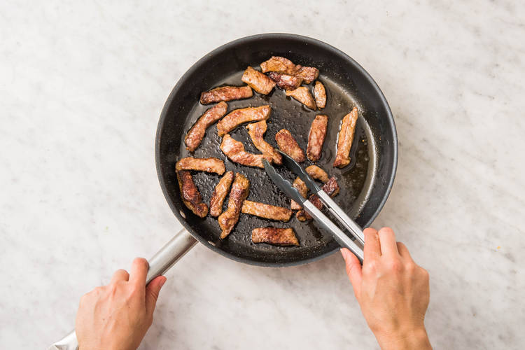 Steakstreifen anbraten