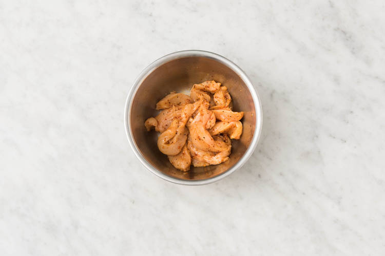 Hähnchen vorbeteiten