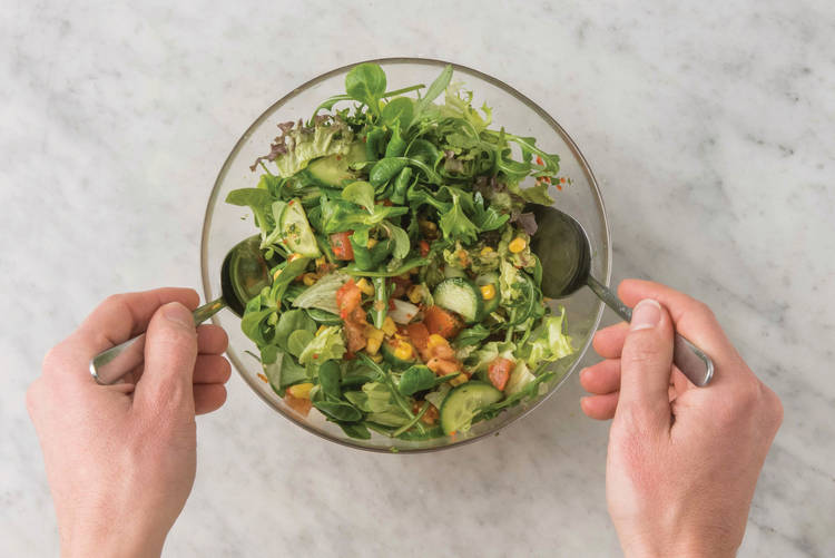 TOSS THE ROASTED VEGGIES