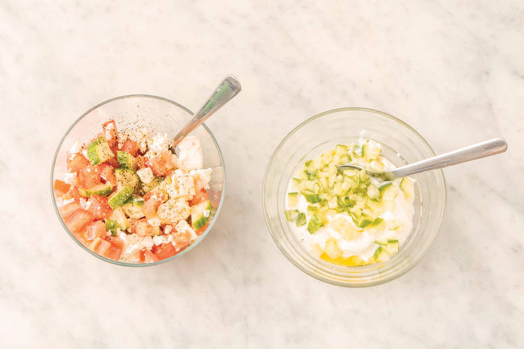 Make the salad & tzatziki