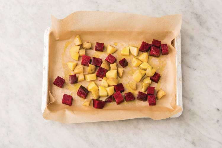 ROAST THE POTATO & BEETROOT