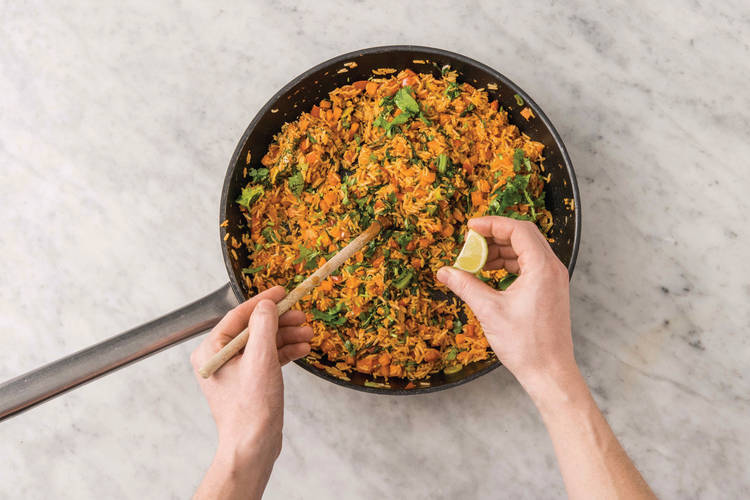 STIR THROUGH THE RICE