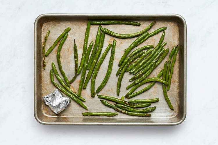 Roast Garlic and Green Beans