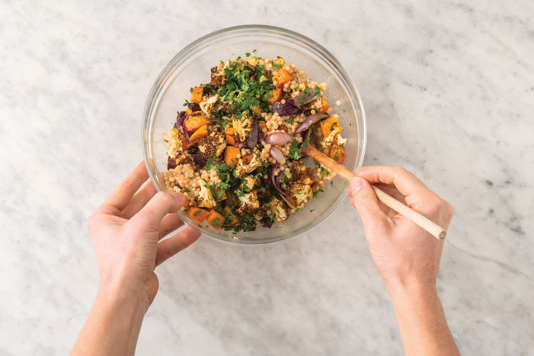 toss veggies