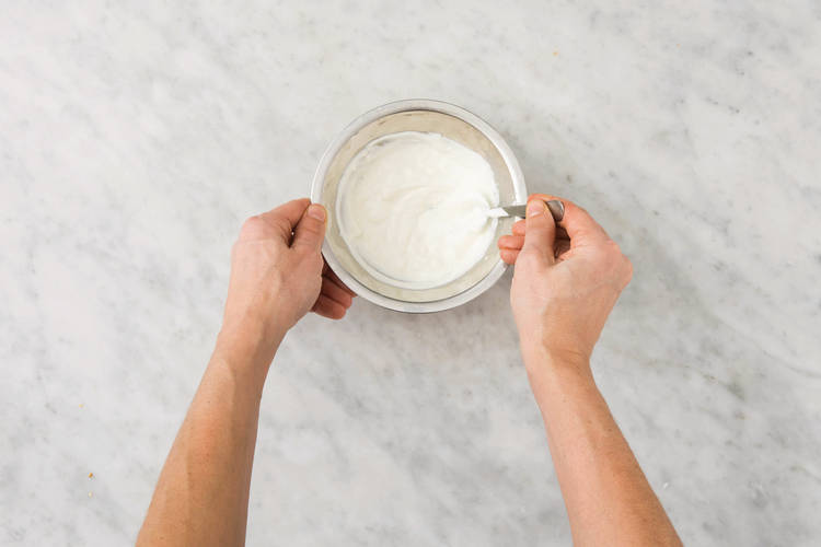 MAKE THE GARLIC YOGHURT