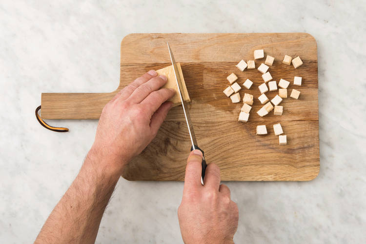 chop tofu