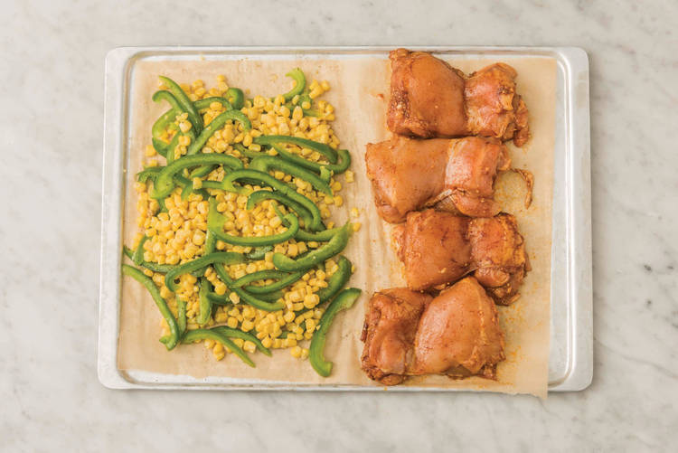 BAKE THE CHICKEN & VEGGIES