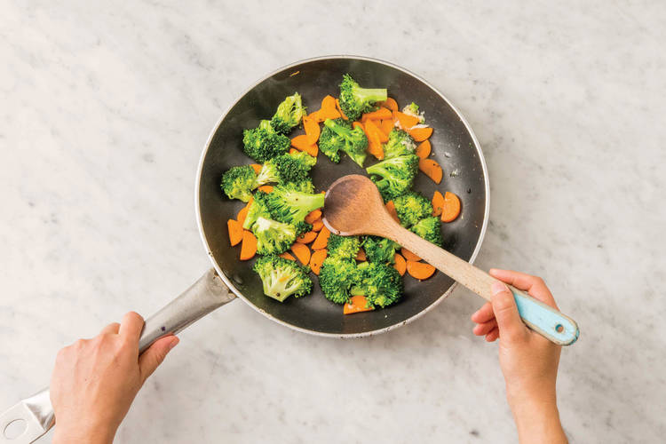 Cook the veggies & beef