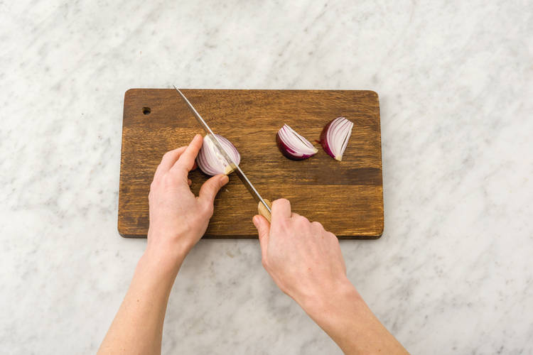 cut onion into wedges