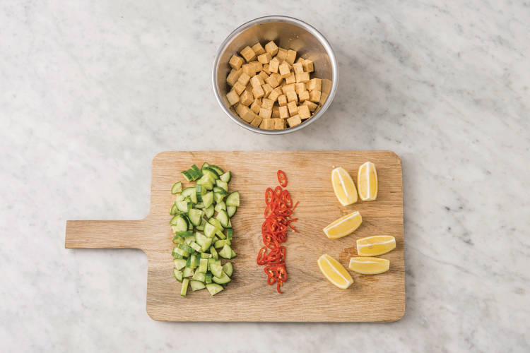 chop tofu