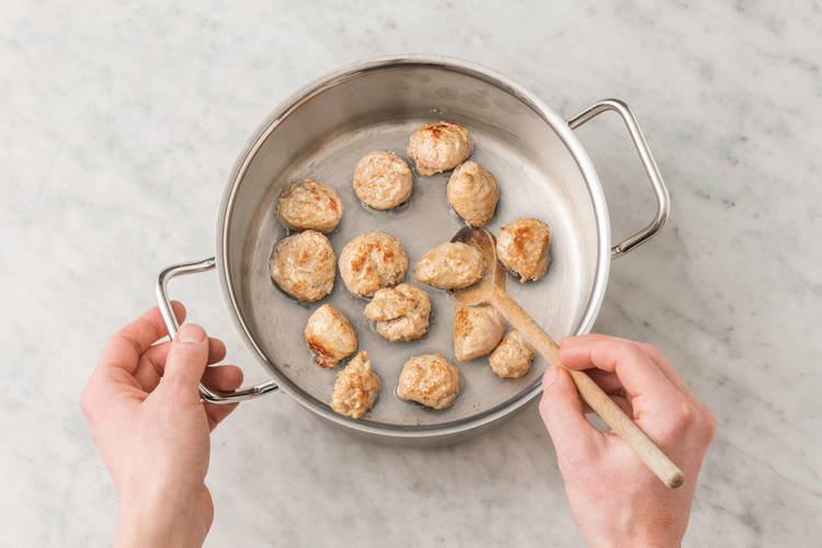COOK THE SAUSAGE MEATBALLS