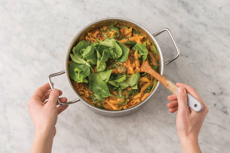 add cream and pesto
