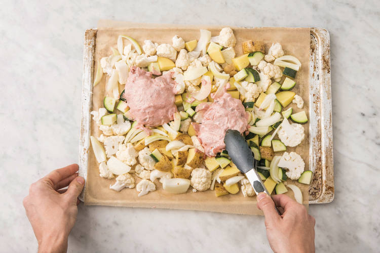 BAKE THE CHICKEN & VEGGIES