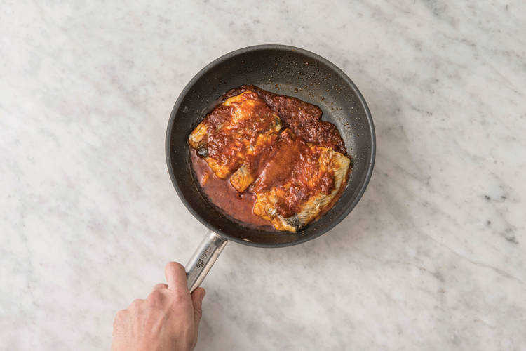 Glaze the snapper