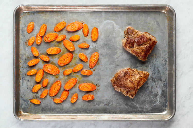 Finish Carrots and Cook Pork