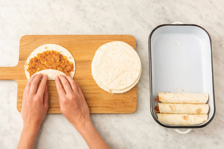 Assemble the enchiladas