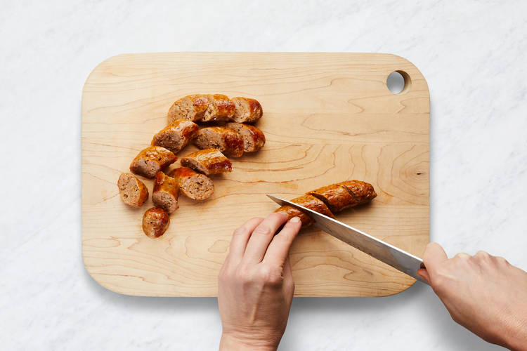 Toast Flatbreads and Slice Sausage