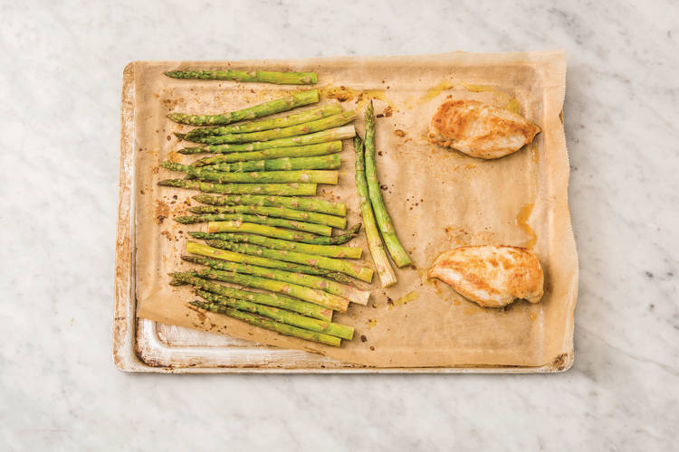 BAKE THE CHICKEN  & ASPARAGUS