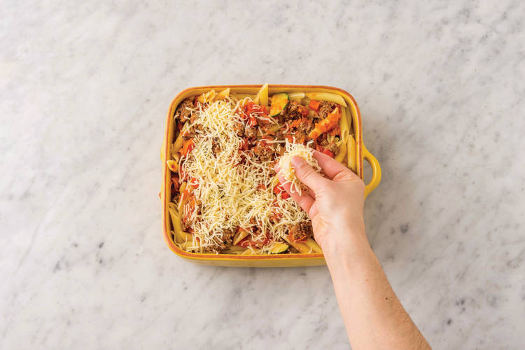 Finish the pasta bake