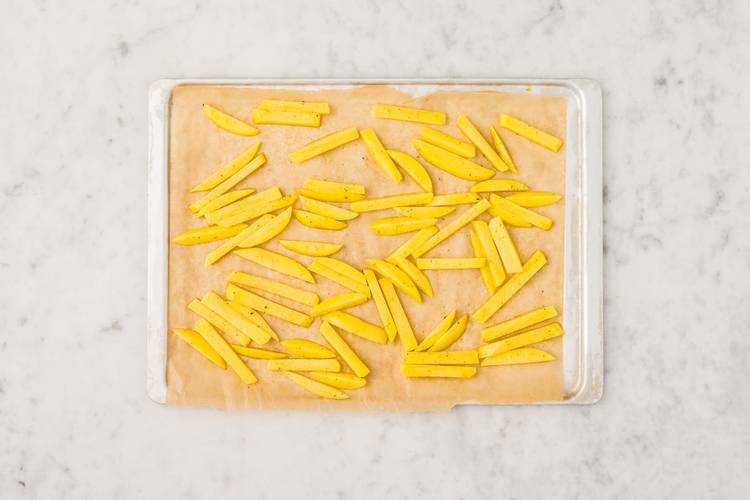 Préparer les frites au four