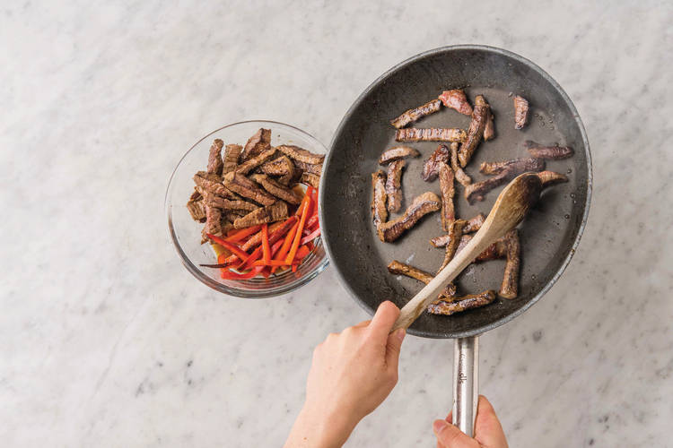 Cook the veggies & beef