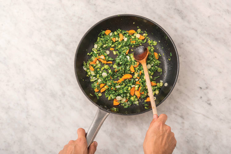 cook the veggies