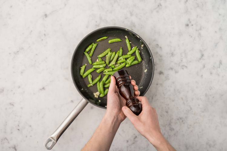 FRY THE SUGARSNAPS