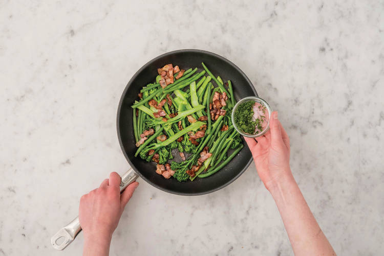 cook the bacon greens