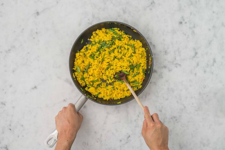 Stir fry the beans
