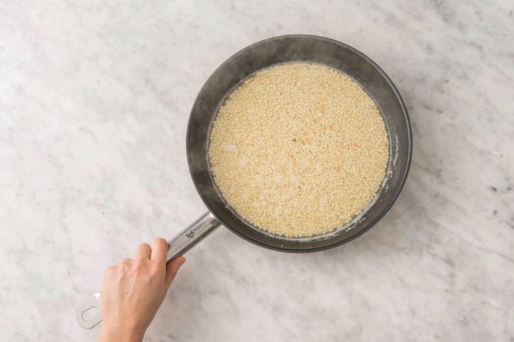 Cook the pearl couscous