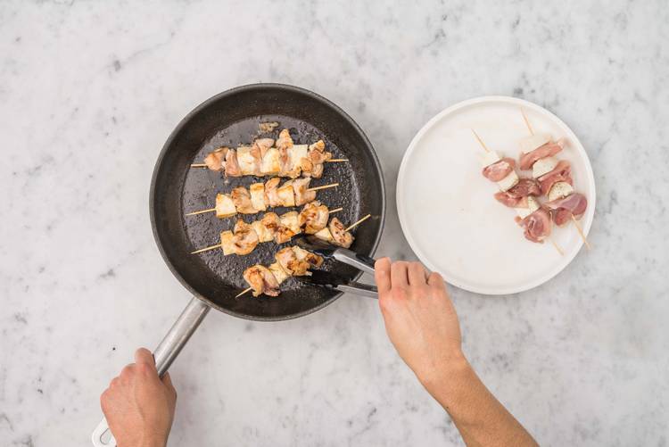 Cook the skewers