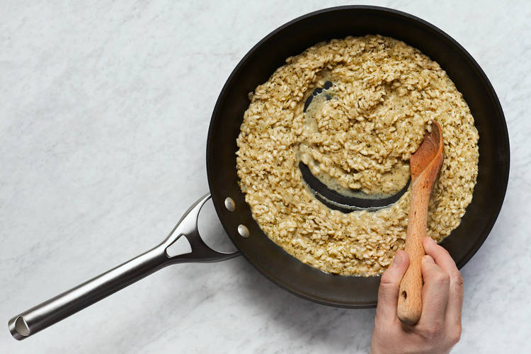 Simmer Risotto and Finish Prep