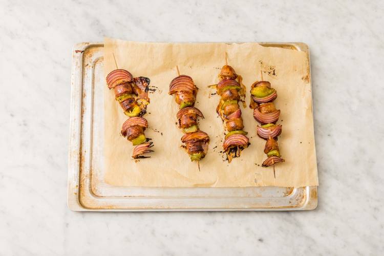 Roast the skewers