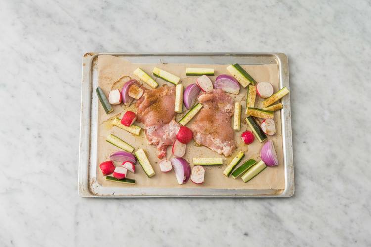 Cook the Chicken and Veg