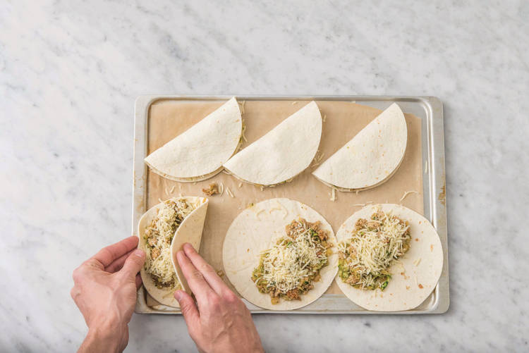 Make the quesadillas