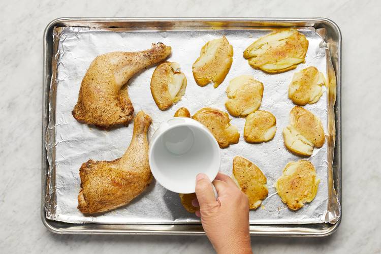 SMASH POTATOES & GLAZE CHICKEN