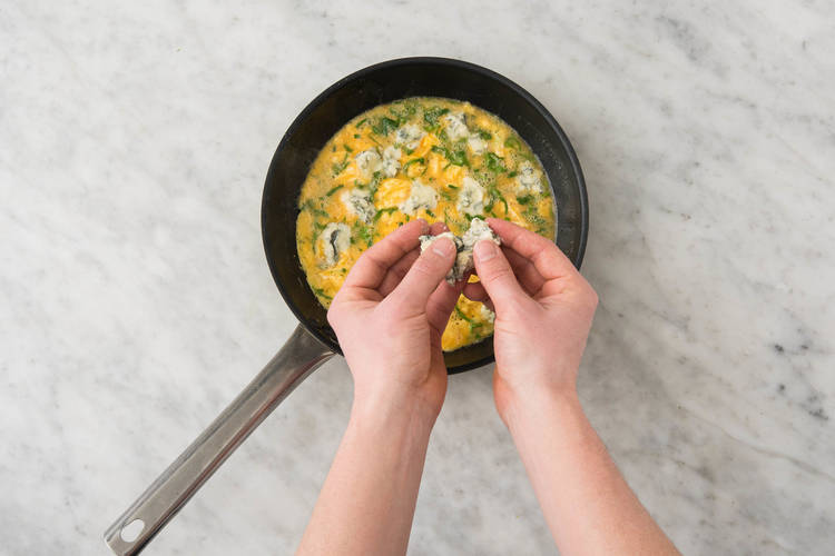 Cuire l'omellette et le portobello