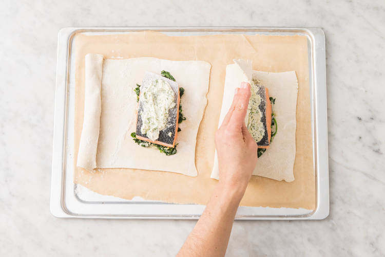 Zalm in bladerdeeg maken
