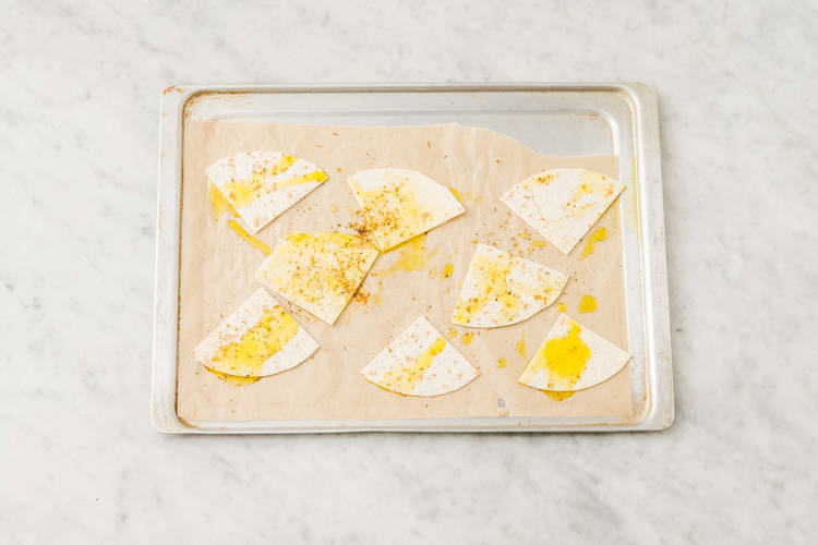 Préparer les chips de tortillas