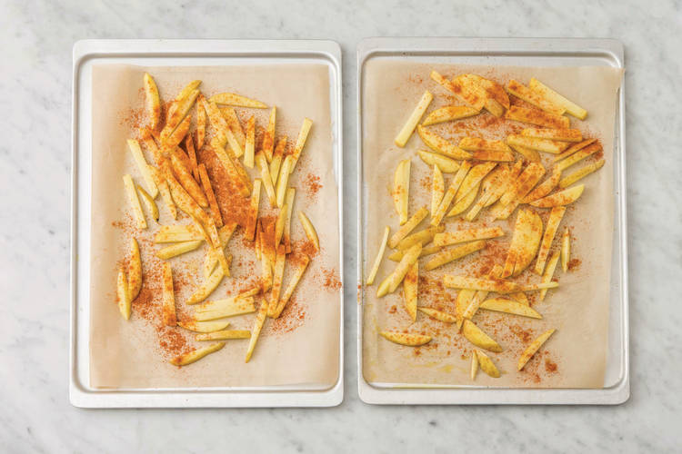 Bake the smokey cheese fries