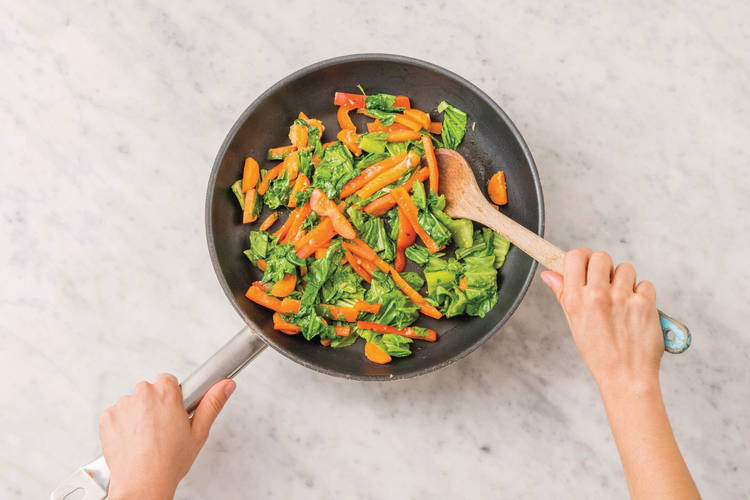 Cook the veggies