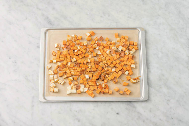 Roast the kumara & parsnip