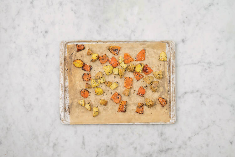 Bake the veggies
