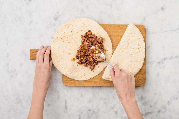 Make the quesadillas