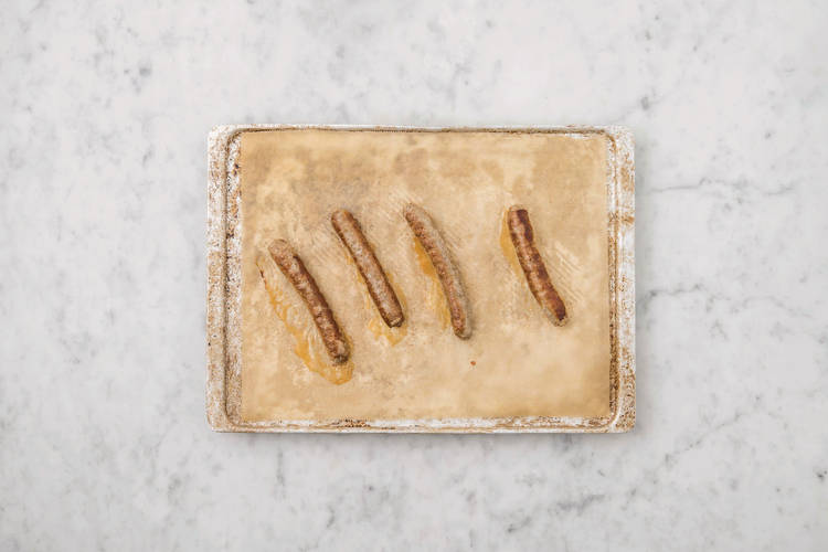 Bake the sausages