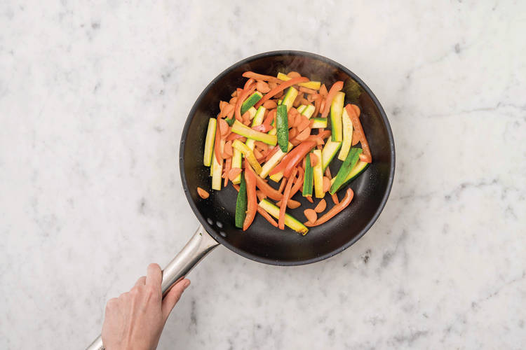 Cook the veggies