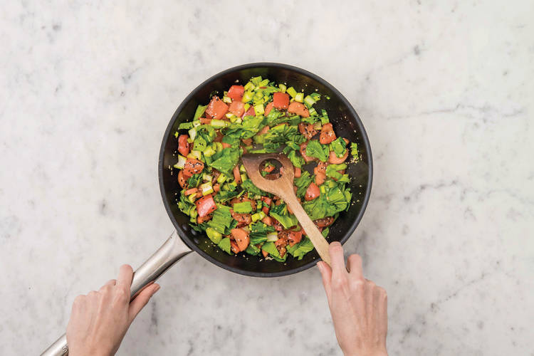 Cook the veggies
