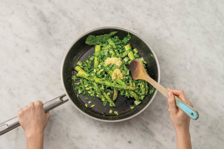 Cook the green veggies