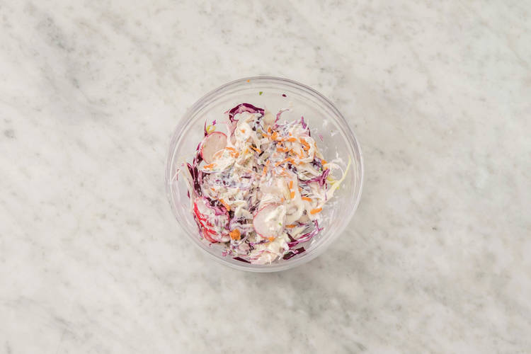 Make the creamy chive slaw